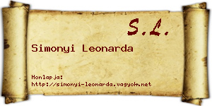 Simonyi Leonarda névjegykártya